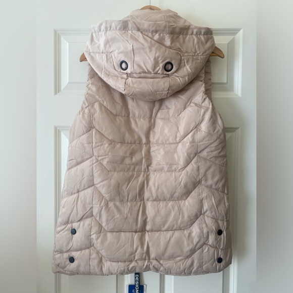 DALEF Hooded Puffer Vest Classic Design Blk Webbing Ribbon Zipper Pull Size L - Picture 6 of 12